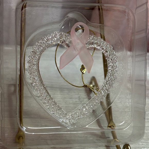 Heart-Shaped Pink Ribbon Ornament - Picture 4 of 5